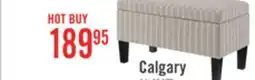 The Brick Pouf de rangement Calgary de 32 po en tissu - rayé gris offer