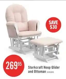 The Brick Storkcraft Hoop Glider and Ottoman offer