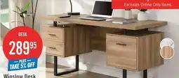 The Brick Winslow 60 Desk with 3-Drawers - Light Brown offer