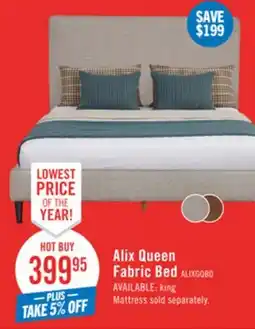 The Brick Alix Upholstered Platform Bed in Grey Fabric – Queen Size offer