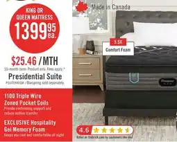 The Brick Beautyrest Black Hotel Presidential Suite Eurotop Medium King Mattress offer