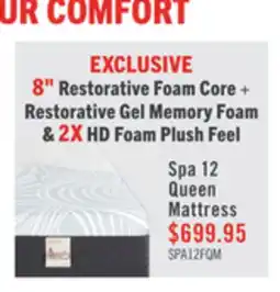 The Brick Springwall Spa 12 Plush Smooth Top Queen Mattress in a Box offer