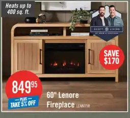 The Brick Scott Living Lenore 60 Electric Fireplace TV Stand with Storage - Natural offer