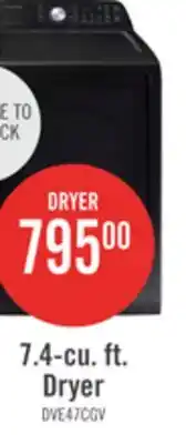 The Brick Samsung 7.4 Cu. Ft. Electric Dryer - Black Stainless Steel - DVE47CG3500VAC offer