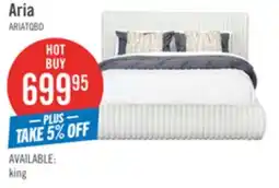 The Brick Aria Upholstered Platform Bed in Grey Fabric, Tufted - Queen Size offer