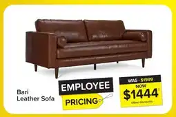 Leon's Bari Leather Sofa - Cobblestone offer