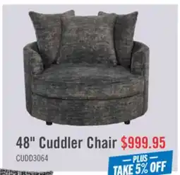 The Brick Made in Canada Sofa Lab Customizable Cuddler 48 Fabric Accent Chair – Plush Charcoal offer