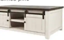 The Brick Madison 50 Rustic Coffee Table With Storage, Shelf and Casters - White Wood offer