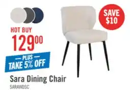 The Brick Sara Wing-Back Dining Chair with Polyester Fabric, Metal - White offer