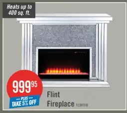 The Brick Flint 47.4 Glam Electric Fireplace - Silver and Glass offer