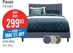 The Brick Paseo Upholstered Platform Bed in Navy Fabric - Queen Size offer