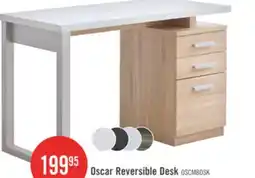 The Brick Oscar 47 Reversible Office Desk with Storage – Faux White Marble and Weathered White offer