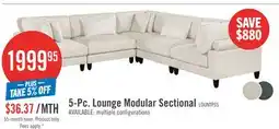 The Brick Lounge 5-Piece Chenille Modular Sectional – Beige offer