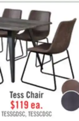The Brick Tess Dining Chair with Leather-Look Fabric, Metal - Grey offer
