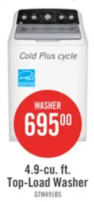 The Brick GE 4.9 Cu. Ft. Top Load Agitator Washer - White - GTW491BMRWS offer
