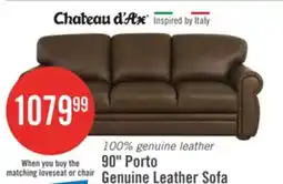 The Brick Chateau d'Ax Porto 90 100% Genuine Leather Sofa - Chocolate offer
