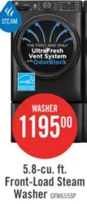 The Brick GE 5.8 Cu. Ft. Front-Load Steam Washer with SmartDispense and UltraFresh System - GFW655SPVDS offer