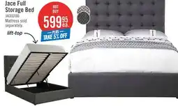 The Brick Jace Upholstered Storage Platform Bed in Grey Fabric, Tufted - Full Size offer