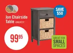 The Brick Jon 15.5 Chairside Table with 2 Baskets & Drawer - Distressed Grey offer