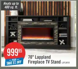 The Brick Lappland 70 Electric Fireplace TV Stand with Storage and Cable Management for TVs up to 80- Black offer