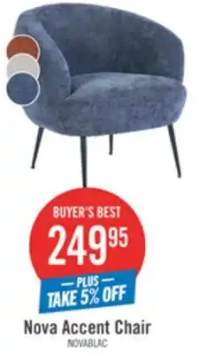 The Brick Nova 28.7 Boucle Fabric Accent Chair - Blue offer