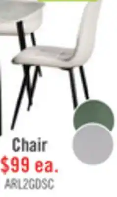 The Brick Arlo Dining Chair with Cushion Fabric Tufted Seat & Back, Metal – Grey offer