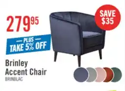 The Brick Brinley 29 Velvet Fabric Accent Chair with Wood Legs - Blue offer