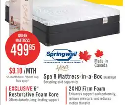 The Brick Springwall Spa 8 Firm Smooth Top Queen Mattress in a Box offer