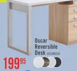The Brick Oscar 47 Reversible Office Desk with Storage – Faux White Marble and Weathered White offer