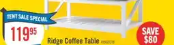 The Brick Ridge 47.5 Rustic Coffee Table with Shelf - Walnut Oak & White offer