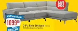 The Brick Kyrie 2-Piece Right-Facing Linen-Look Fabric Sectional - Taupe offer