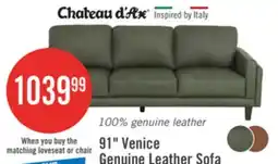 The Brick Chateau d'Ax Venice 91 100% Genuine Leather Sofa – Green offer
