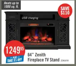 The Brick Zenith 64 Electric Fireplace TV Stand with Storage for TVs up to 70 - Black offer