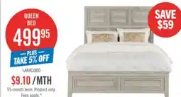 The Brick Lara Panel Bed with Headboard & Frame, Antique Grey - Queen Size offer