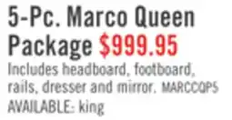 The Brick Marco 6pc Bedroom Set with Bed, Dresser, Mirror & Nightstand, Cherry Brown - Queen Size offer