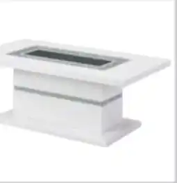 The Brick Garbo 52 Glam Coffee Table - White and Silver with Glitter Accents offer