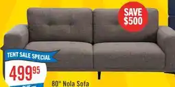 The Brick Nola 79.5 Fabric Sofa with Removable Back Cushions – Mocha offer