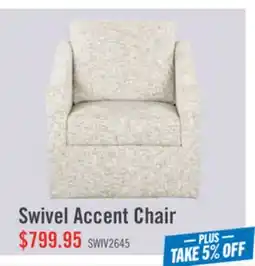 The Brick Made in Canada Sofa Lab Customizable Swivel 32 Fabric Accent Chair – Rust Accent Fabric offer