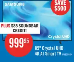 The Brick SAMSUNG 85 U8000H Crystal UHD 4K Smart Tizen TV (UN85U8000HFXZC) – 2026 Model offer