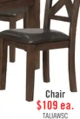 The Brick Talia Dining Chair with Vegan-Leather Fabric, Cross-Back - Brown offer