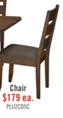The Brick Plum Dining Chair with Polyester Fabric, Wood, Ladder-Back - Nutmeg Brown offer
