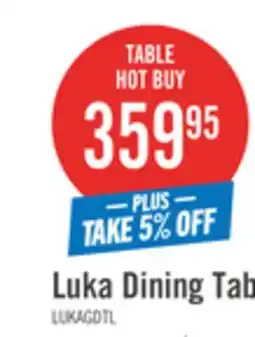 The Brick Luka Dining Table with Sintered Stone Top, Metal Base - 43.5W Round – Grey offer