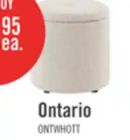 The Brick Ontario 14.75 Round Fabric Storage Ottoman - White offer