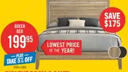 The Brick Sable Panel Bed with Headboard & Frame, Light Brown - Queen Size offer