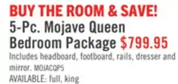The Brick Mojave 5pc Bedroom Set with Bed, Dresser & Mirror, Rustic, Brown - Queen Size offer