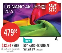 The Brick 55 NANO 4K UHD AI Smart TV offer