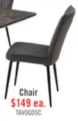 The Brick Tavo Dining Chair with Microfibre Polyester Fabric, Metal - Grey offer