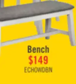 The Brick Echo Dining Bench with Linen-Look Fabric, Wood, 47.24W - White/Grey offer