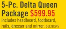 The Brick Delta 5pc Bedroom Set with Bed, Dresser & Mirror, Black - Queen Size offer