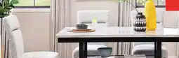 The Brick Libra 6pc Dining Set with Table, Bench & 4 Chairs, Marble-Look Top, 60W - Black/Grey offer